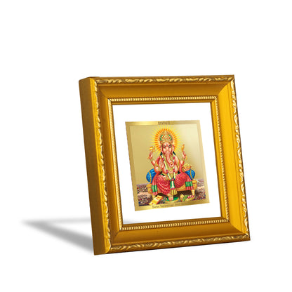 DIVINITI 24K Gold Plated Foil Lord Ganesha Premium Wall Photo Frame Idol for Home DÃ©cor, Puja Room, Table Top, Premium Gifts|DG101S1A (10x10 CM)