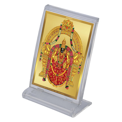 Diviniti 24K Gold Plated Padmavathi Frame For Car Dashboard, Home Decor, Table Tops (11 x 6.8 CM)