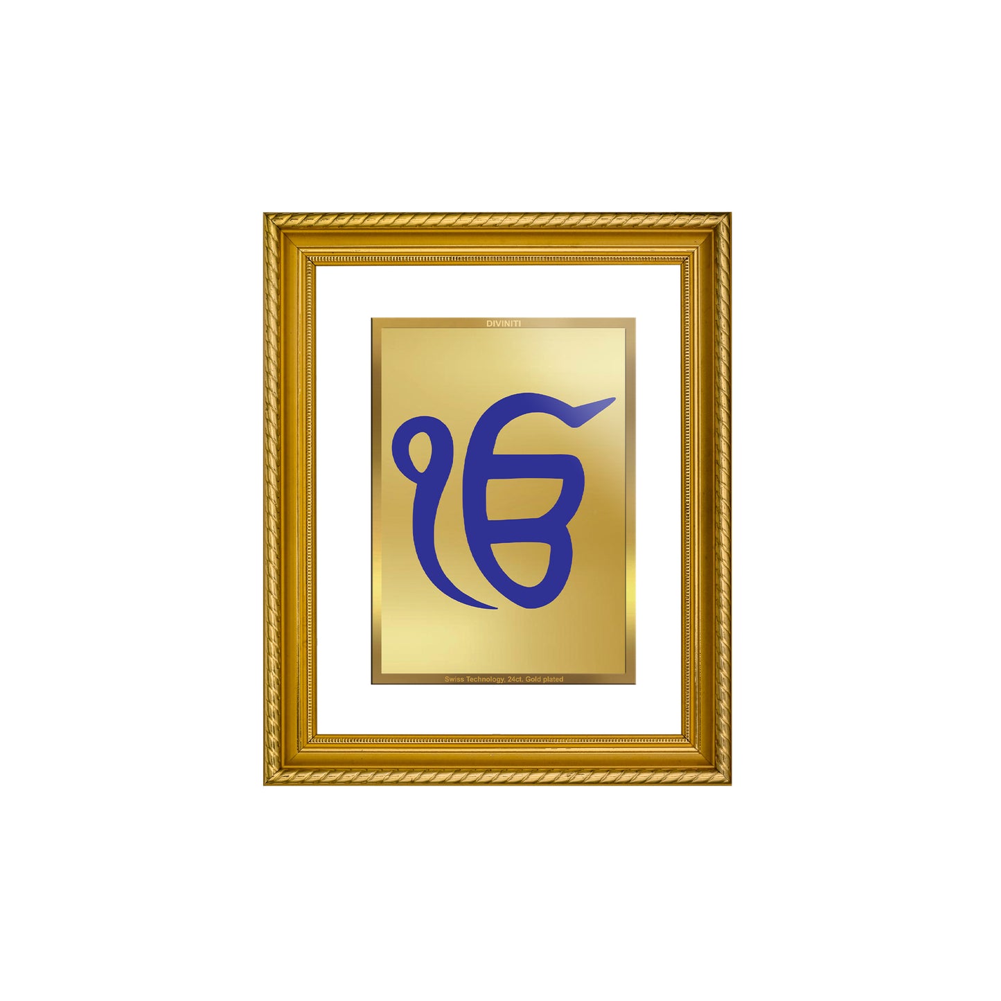 DIVINITI 24K Gold Plated Ek Omkar Wall Photo Frame for Home Decor, Wall Hanging, Table Top, Puja Room & Gift DG056S3 (27.6X35.4 CM)