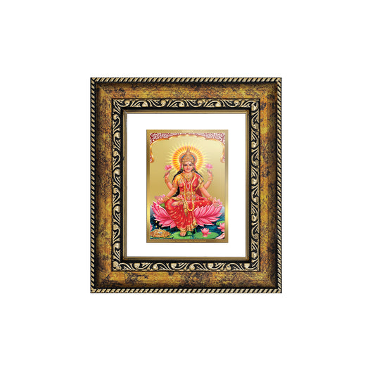 DIVINITI 24K Gold Plated Foil Lakshmi Wall Photo Frame, Table Decor for Home & Office Decor Gift Items DG 113 Size 1 (17.7x15.9 CM)