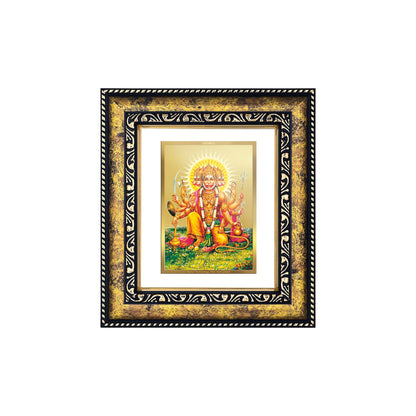 DIVINITI 24K Gold Plated Panchmukhi Hanuman Photo Frame Idol for Home Decor, Puja Room, Table Top, Wall Hanging, Workshop, Luxurious Gift|DG113 Size 2 (22.6x18.4 CM)