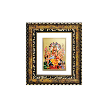 DIVINITI 24K Gold Plated Foil Narasimha Wall Photo Frame, Table Decor for Home & Office Decor Gift Items DG 113 Size 1 (17.7x15.9 CM)