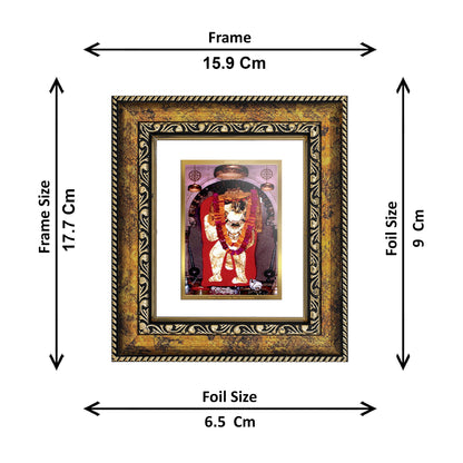 DIVINITI 24K Gold Plated Foil Mahendipur Balaji Wall Photo Frame, Table Decor for Home & Office Decor Gift Items DG 113 Size 1 (17.7x15.9 CM)