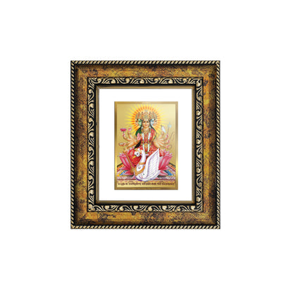 DIVINITI 24K Gold Plated Foil Gayatri Mata Wall Photo Frame, Table Decor for Home & Office Decor Gift Items DG 113 Size 1 (17.7x15.9 CM)