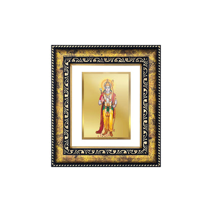 DIVINITI 24K Gold Plated Lord Shri Ram Wooden Luxurious Photo Frame Idol for Home Wall Decor, Workshop, Table Top, Premium Gift | DG113 Size 2 (22.6x18.4 CM)