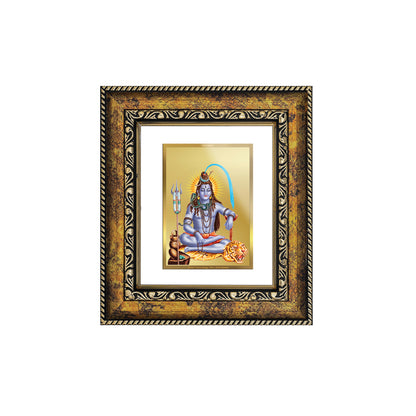 DIVINITI 24K Gold Plated Foil Shiva Wall Photo Frame, Table Decor for Home & Office Decor Gift Items DG 113 Size 1 (17.7x15.9 CM)