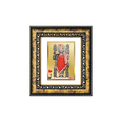 DIVINITI 24K Gold Plated Foil Dwarkadhish Wooden Photo Frame for Home Decor, Table Top, Wall Hanging, Workshop, Premium Gift | DG113 Size 2 (22.6x18.4 CM)