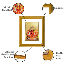 Load image into Gallery viewer, DIVINITI Siddhivinayak Gold Plated Wall Photo Frame, Table Decor| DG Frame 056 Size 2.5 and 24K Gold Plated Foil (28 CM X 23 CM)
