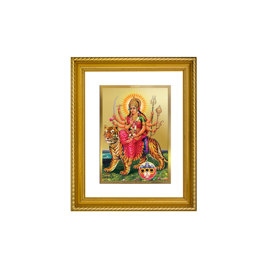 Diviniti 24K Gold Plated Durga Wooden Wall Photo Frame for Home & Office Decor, Tabletop, Puja Room, Gift DG056S2.5 (29.5x24.5 CM)