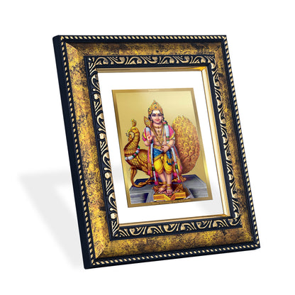 DIVINITI 24K Gold Plated Murugan Modern Photo Frame Idol for Puja Room, Home Wall Decor, Workshop, Table Top, Premium Gift|DG113 Size 2 (22.6x18.4 CM)