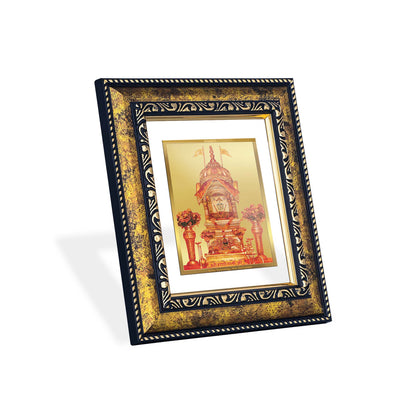 DIVINITI 24K Gold Plated Rani Sati Photo Frame Idol for Home Decor, Puja Room, Table Top, Wall Hanging, Workshop, Luxurious Gift|DG113 Size 2 (22.6x18.4 CM)