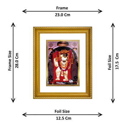 Diviniti 24K Gold Plated Mahendipur Balaji Wooden Photo Frame for Home & Office Decor, Wall Hanging, Tabletop, Puja Room, Gift DG056S2.5 (29.5x24.5 CM)