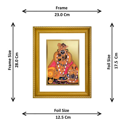 Diviniti 24K Gold Plated Bankey Bihari Wooden Photo Frame for Home & Office Decor, Wall Hanging, Tabletop, Puja Room, Gift DG056S2.5 (29.5x24.5 CM)