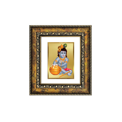 DIVINITI 24K Gold Plated Foil Bal Gopal Wall Photo Frame, Table Decor for Home & Office Decor Gift Items DG 113 Size 1 (17.7x15.9 CM)