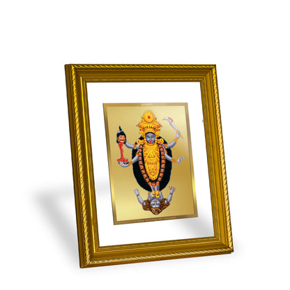 Diviniti 24K Gold Plated Maa Kali Wooden Photo Frame for Home & Office Decor, Wall Hanging, Tabletop, Puja Room, Gift DG056S2.5 (29.5x24.5 CM)