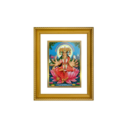 Diviniti 24K Gold Plated Gayatri Mata Wooden Photo Frame for Home & Office Decor, Wall Hanging, Tabletop, Puja Room, Gift DG056S2.5 (29.5x24.5 CM)