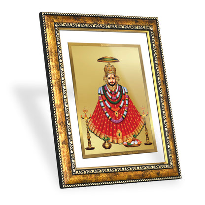 DIVINITI Khatu Shyam with Garlands Gold Plated Wall Photo Frame, Table Decor| DG Frame 113 Size 2.5 and 24K Gold Plated Foil(29 CM X 23.7 CM)