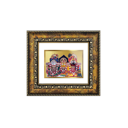 DIVINITI 24K Gold Plated Foil Jagannath Wall Photo Frame, Table Decor for Home & Office Decor Gift Items DG 113 Size 1 (17.7x15.9 CM)