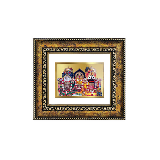 DIVINITI 24K Gold Plated Foil Jagannath Wall Photo Frame, Table Decor for Home & Office Decor Gift Items DG 113 Size 1 (17.7x15.9 CM)