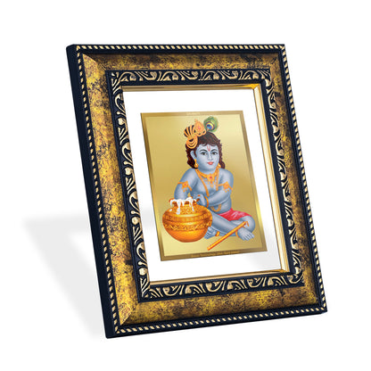 DIVINITI 24K Gold Plated Foil Bal Gopal Photo Frame Idol for Wall Hanging, Workshop, Table Top, Home Decor, Luxury Gift|DG113 Size 2 (22.6x18.4 CM)