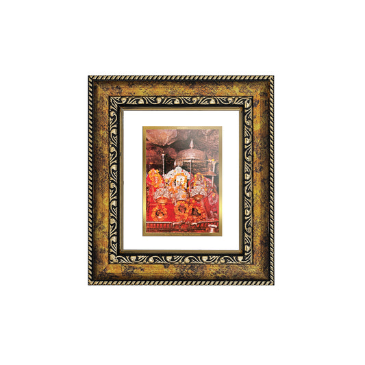 DIVINITI 24K Gold Plated Foil Mata Ka Darbar Wall Photo Frame, Table Decor for Home & Office Decor Gift Items DG 113 Size 1 (17.7x15.9 CM)