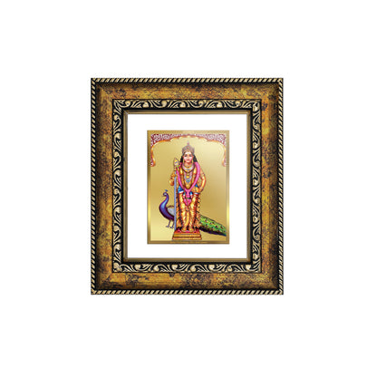 DIVINITI 24K Gold Plated Foil Murugan Wall Photo Frame, Table Decor for Home & Office Decor Gift Items DG 113 Size 1 (17.7x15.9 CM)