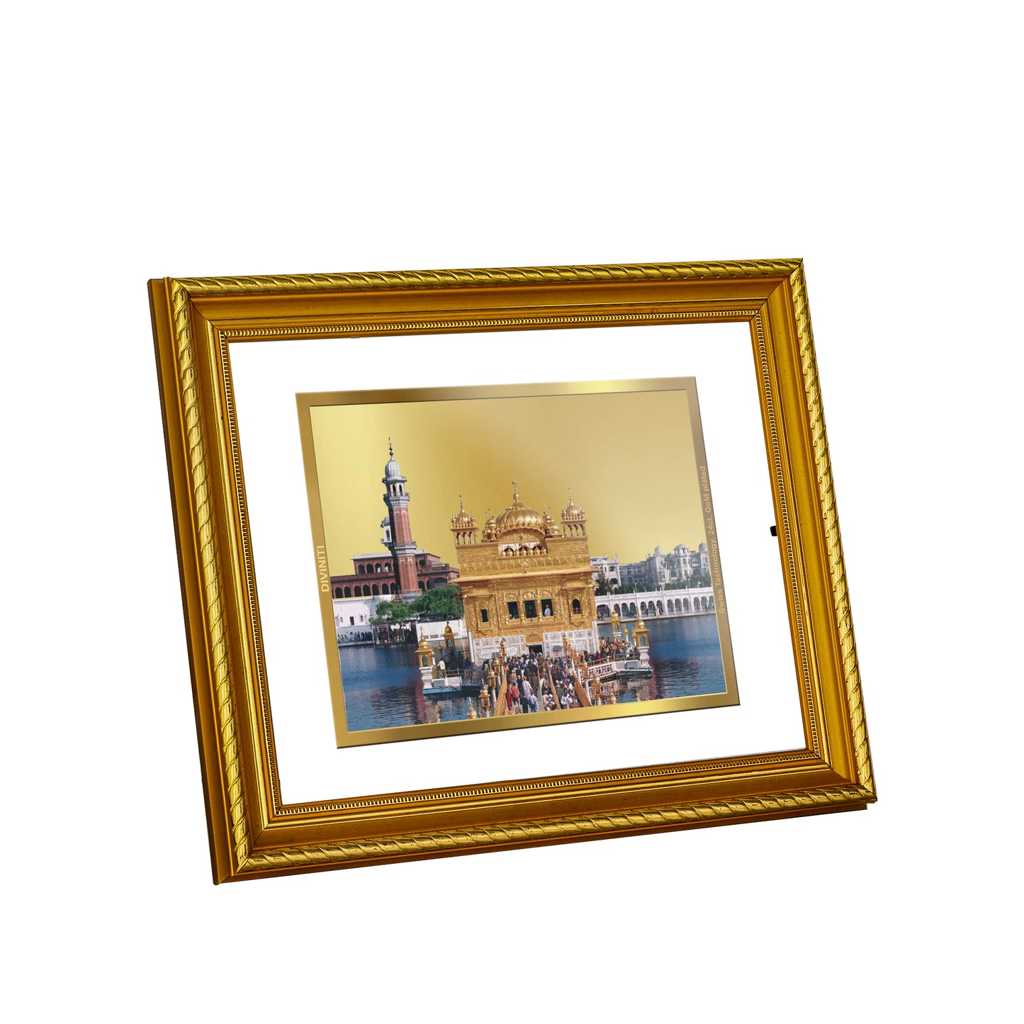 Diviniti 24K Gold Plated Golden Temple Wooden Photo Frame for Home & Office Decor, Wall Hanging, Tabletop, Puja Room, Gift DG056S2.5 (29.5x24.5 CM)