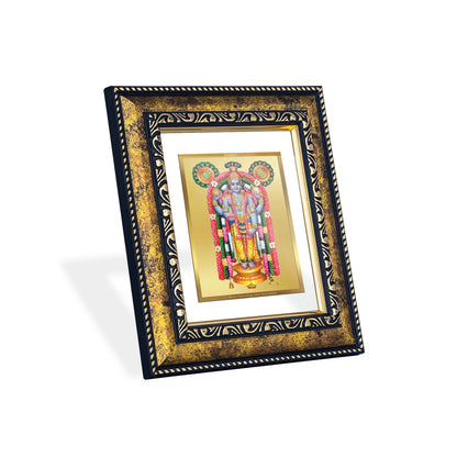 DIVINITI 24K Gold Plated Guruvayurappan Wooden Traditional Photo Frame Idol for Home Decor, Table Top, Wall Hanging, Workshop, Premium Gift | DG113 Size 2 (22.6x18.4 CM)