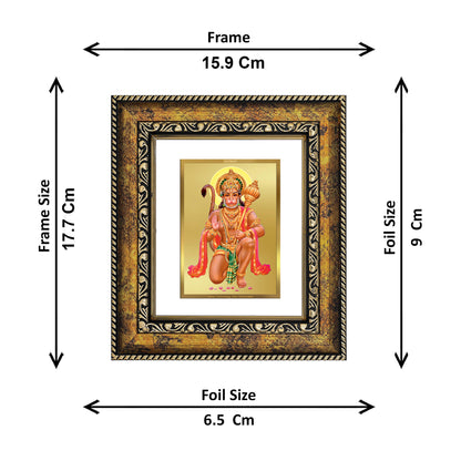 DIVINITI 24K Gold Plated Foil Hanuman Wall Photo Frame, Table Decor for Home & Office Decor Gift Items DG 113 Size 1 (17.7x15.9 CM)