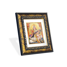 Load image into Gallery viewer, DIVINITI Saraswati Gold Plated Wall Photo Frame, Table Decor| DG Frame 113 Size 2 and 24K Gold Plated Foil (23.5 CM X 19.5 CM)
