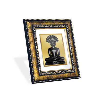 DIVINITI 24K Gold Plated Parshvanatha Wooden Traditional Photo Frame Idol for Home Decor, Table Top, Wall Hanging, Workshop, Premium Gift | DG113 Size 2 (22.6x18.4 CM)