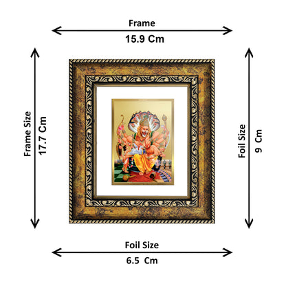 DIVINITI 24K Gold Plated Foil Narasimha Wall Photo Frame, Table Decor for Home & Office Decor Gift Items DG 113 Size 1 (17.7x15.9 CM)