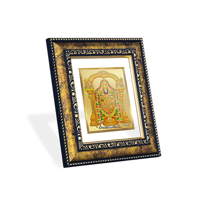 DIVINITI 24K Gold Plated Tirupati Balaji Wooden Photo Frame Idol for Home Decor, Puja Room, Table Top, Wall Hanging, Workshop, Luxurious Gift | DG113 Size 2 (22.6x18.4 CM)