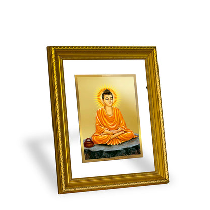 DIVINITI 24K Gold Plated Buddha Wall Photo Frame for Home Decor, Wall Hanging, Table Top, Puja Room & Gift DG056S3 (27.6X35.4 CM)