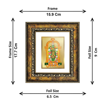 DIVINITI 24K Gold Plated Foil Meenakshi Wall Photo Frame, Table Decor for Home & Office Decor Gift Items DG 113 Size 1 (17.7x15.9 CM)