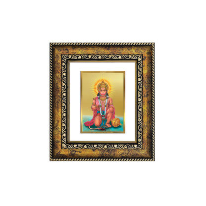 DIVINITI 24K Gold Plated Foil God Hanuman Wall Photo Frame, Table Decor for Home & Office Decor Gift Items DG 113 Size 1 (17.7x15.9 CM)