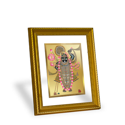 Diviniti 24K Gold Plated Shrinathji Wooden Photo Frame for Home & Office Decor, Wall Hanging, Tabletop, Puja Room, Gift DG056S2.5 (29.5x24.5 CM)