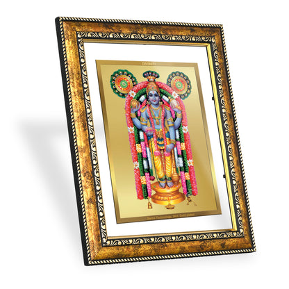 DIVINITI 24K Gold Plated Foil Guruvayurappan Wall Photo Frame, Table Decor (DG 113 S2.5)(29 CM X 23.7 CM)