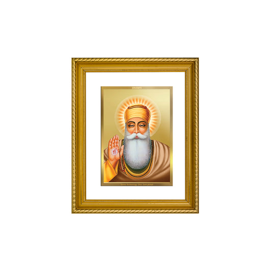 Diviniti 24K Gold Plated Guru Nanak Wooden Photo Frame for Home & Office Decor, Wall Hanging, Tabletop, Puja Room, Gift DG056S2.5 (29.5x24.5 CM)