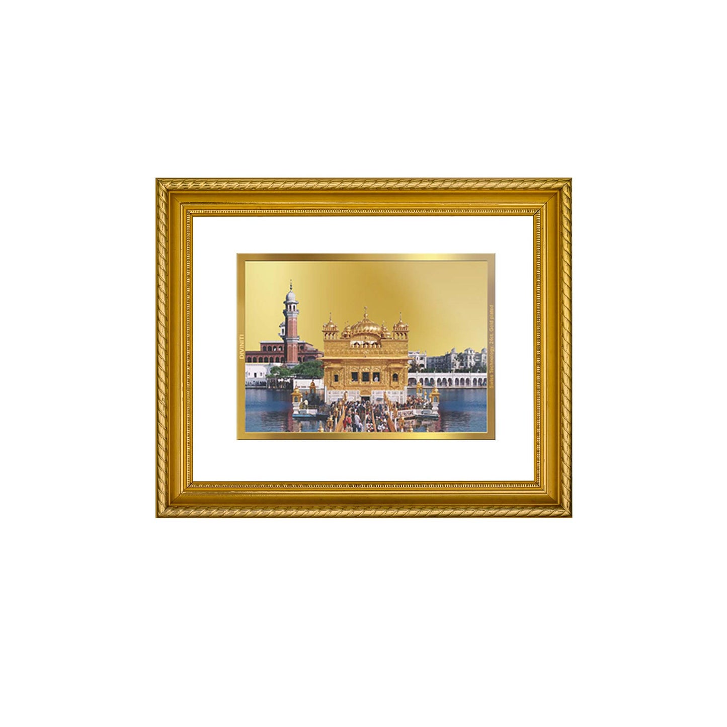 DIVINITI 24K Gold Plated Golden Temple Wall Photo Frame for Home Decor, Wall Hanging, Table Top, Puja Room & Gift DG056S3 (27.6X35.4 CM)