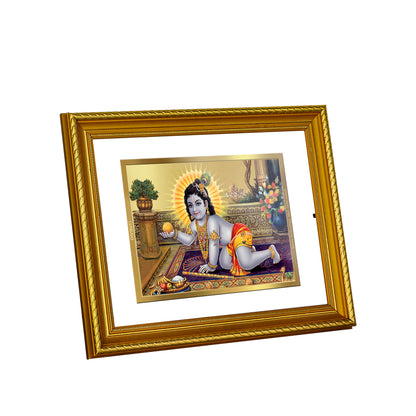 Diviniti 24K Gold Plated Laddu Gopal Wooden Photo Frame for Home & Office Decor, Wall Hanging, Tabletop, Puja Room, Gift DG056S2.5 (29.5x24.5 CM)