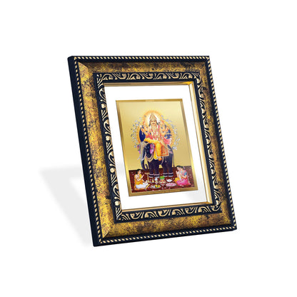 DIVINITI 24K Gold Plated Vishwakarma Wooden Luxurious Photo Frame Idol for Home Wall Decor, Workshop, Table Top, Premium Gift | DG113 Size 2 (22.6x18.4 CM)