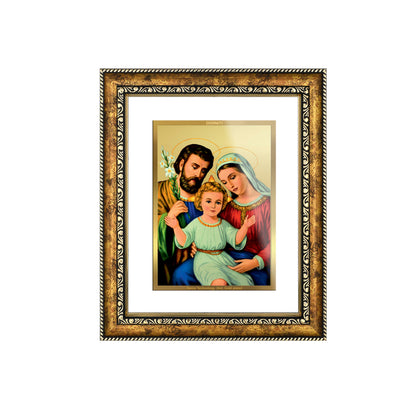 DIVINITI 24K Gold Plated Holy Family Wall Photo Frame for Home Decor, Wall Hanging, Table Top, Puja Room & Gift DG113S3 (27.6X35.4 CM)