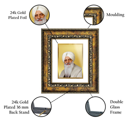 DIVINITI 24K Gold Plated Foil Radha Swami Wall Photo Frame, Table Decor for Home & Office Decor Gift Items DG 113 Size 1 (17.7x15.9 CM)