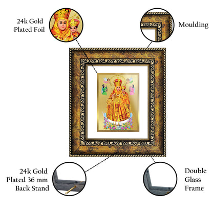 DIVINITI 24K Gold Plated Foil Lady of Health Wall Photo Frame, Table Decor for Home & Office Decor Gift Items DG 113 Size 1 (17.7x15.9 CM)