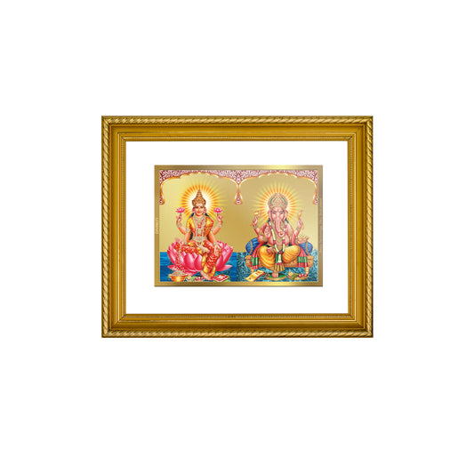 Diviniti 24K Gold Plated Lakshmi & Ganesha Wooden Photo Frame for Home & Office Decor, Wall Hanging, Tabletop, Puja Room, Gift DG056S2.5 (29.5x24.5 CM)