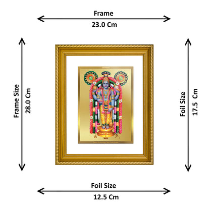 DIVINITI Guruvayurappan Gold Plated Wall Photo Frame, Table Decor| DG Frame 056 Size 2.5 and 24K Gold Plated Foil(28 CM X 23 CM)