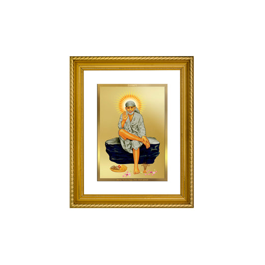 DIVINITI 24K Gold Plated Sai Baba Wall Photo Frame for Home Decor, Wall Hanging, Table Top, Puja Room & Gift DG056S3 (27.6X35.4 CM)