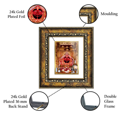 DIVINITI 24K Gold Plated Foil Salasar Balaji Wall Photo Frame, Table Decor for Home & Office Decor Gift Items DG 113 Size 1 (17.7x15.9 CM)