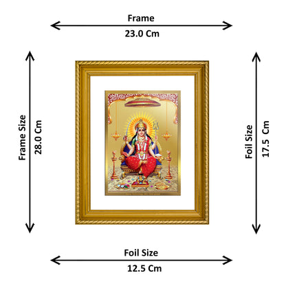 Diviniti 24K Gold Plated Santoshi Mata Wooden Photo Frame for Home & Office Decor, Wall Hanging, Tabletop, Puja Room, Gift DG056S2.5 (29.5x24.5 CM)